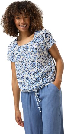 M&Co Womens Blue Ditsy Floral Tie Front Top - Womens