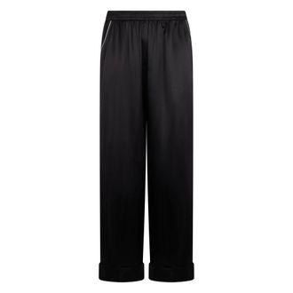 Dolce & Gabbana Silk lake Trousers - female - Dolce & Gabbana - Wide Trousers - Black - XL - Trousers
