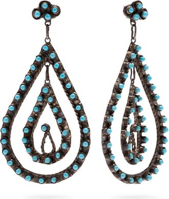Fortela Turquoise Drop Earrings in Silver at Nordstrom