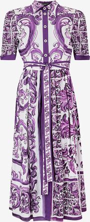 Dolce & Gabbana Midi-Hemdkleid aus Popeline Majolica