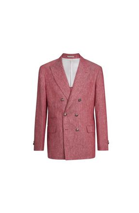 Brunello Cucinelli Linen denim jacket in Strawberry at Nordstrom, Size 48 It