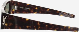 Saint Laurent Womens Logo Sunglasses Brown Acetate