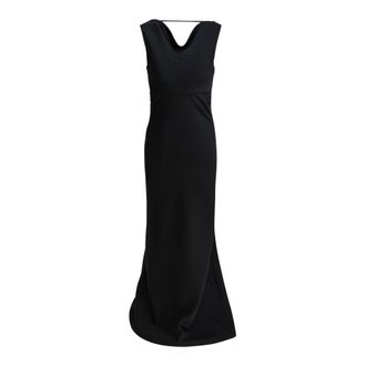 Semper Lange Uitlopende Jurk - Dames - Avondkleed - Zwart - XS - Kleedjes