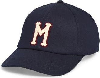 Moncler Monogram Patch Adjustable Baseball Cap in Obsidian Blue at Nordstrom