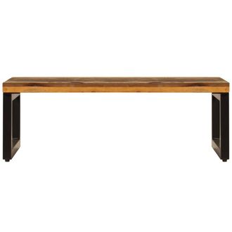 Berkfield Home Durable Coffee Table 100x50x35 cm Solid Reclaimed Wood & Steel in Brown | Size: 100 x 50 x 35 cm