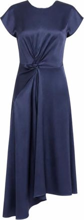 Victoria Beckham Twist Waist Dress - Dames - Casual kleedjes - Blauw - M - Kleedjes