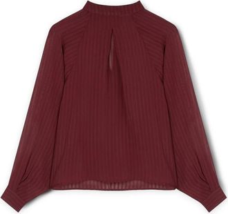 Motivi Overhemden, Dames, Rood, L, Gestreept Devoré Blouse