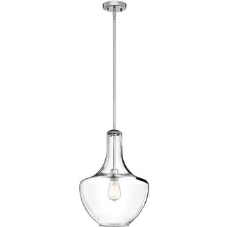 Kichler Kichler - Elstead Everly - 1 Light Medium Dome Ceiling Pendant Light Chrome, E27