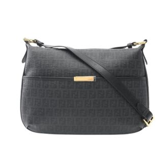 Fendi Pre-owned Shoulder Bags, female, Black, Size: ONE SIZE Pre-owned Canvas Shoulder Bag