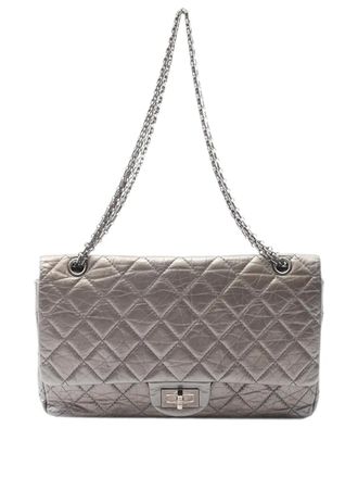 Chanel 2012-2013 Maxi Aged Calfskin Reissue 2.55 Double Flap Bag shoulder bag - Zilver