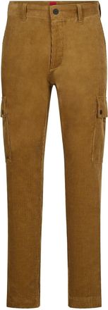 HUGO BOSS Hugo Mens Ribbed Straight Cargo Pants in Pastel Brown - Size 30W/32L