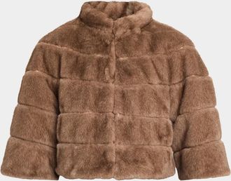 Theia Varna Cropped Faux Fur Bolero