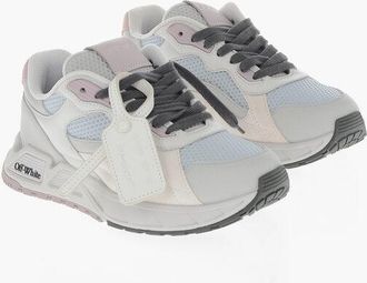 Off-white Leather Low-Top Sneakers KICK OFF with Perforated Detail size 37