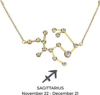 Sterling Forever 14K Cz When Stars Align Constellation Necklace