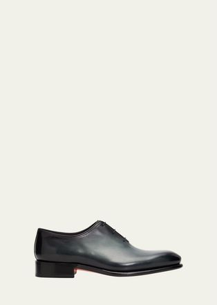 Santoni Mens Velutra Leather Oxfords