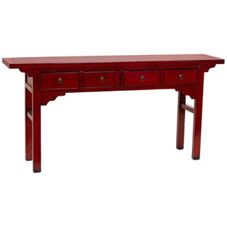 Wanderlust Deco Recibidor de madera rojo 178x38x85h cm