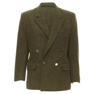 Comme Des Gar&ccedil;ons Comme des Garcons moss brown wool felt double breasted blazer
