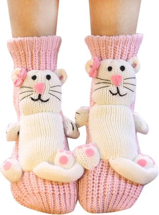 Generic 3D Knit Animal Socks,2025 2026 New Novelty Floor Sock for Christmas,Cute Novelty Animal Socks,Cute Hand Crochet Knit Sock,Winter Warm Floor socks for 