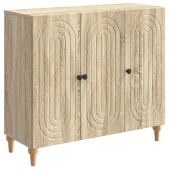 vidaXL Aparador Roble Sonoma 89 X 34,5 X 80 Cm Madera De Ingenier&iacute;a Vidaxl
