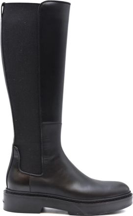 Santoni Stijlvolle Leren Laarzen voor Mannen - Dames - Hoge Laarzen - Zwart - 40 EU - Schoenen