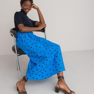La Redoute Collections Rock, ausgestellte Form mit Tupfenmuster - Blau - LA REDOUTE COLLECTIONS