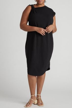 Universal Standard Geneva Knot Shoulder Jersey Dress in Black at Nordstrom, Size X-Small