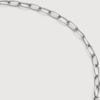 Monica Vinader Sterling Silver Oval Link Slim Chain Necklace