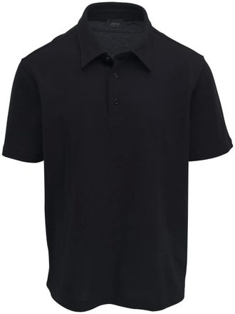 Brioni cotton short-sleeve polo shirt - men - Cotton - M - Black