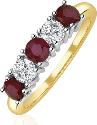 The Diamond Store Ruby 0.75CT and Diamond Ring 0.40CT 18K Gold FT26