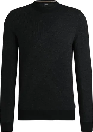 HUGO BOSS Truien & Vesten, Heren, Zwart, L, Round-neck Truien