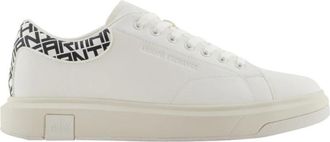 A|X Armani Exchange Witte leren sneakers met logoinzet - Heren - Sneakers - Wit - 44 EU - Leer - Schoenen
