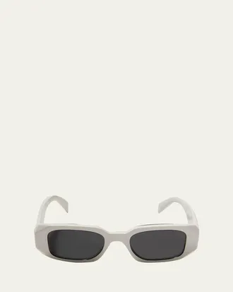 Prada Mens Rectangle Acetate Logo Sunglasses