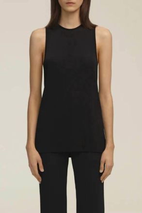 Brandon Maxwell Relaxed Fit Tank In Black