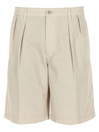 Aspesi Classic Tailored Cotton Front Pleats Shorts