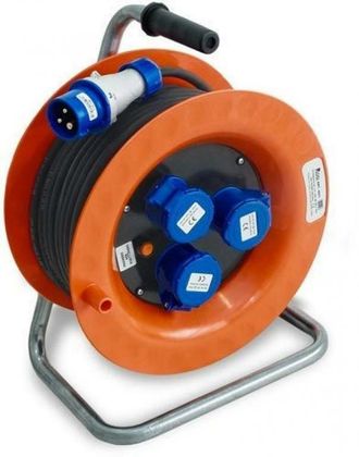 Rosi Collection Rosi - Carrete De Cable Industrial Ho7rnf 3g2.5 30mt 3 Ind. 16a 2p+e Ip44 Interruptor De Circuito T&eacute;rmico 4001