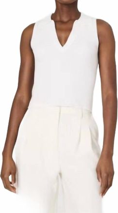 French Connection Mozza V-Neck Sleeveless Sweater In Summer White