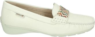 Mephisto Witte Instappers met Rubberen Zool - Dames - Loafers - Wit - 40 EU - Leer - Schoenen