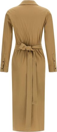 Max Mara Womens Beige Cotton Midi Dress