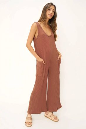 Bloomingdale's Santa Maria Sweater Rib Jumpsuit In Rootbeer