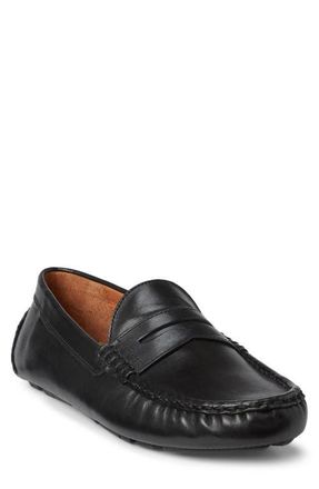 Ralph Lauren Anders Penny Driver Loafer in Black at Nordstrom, Size 10.5