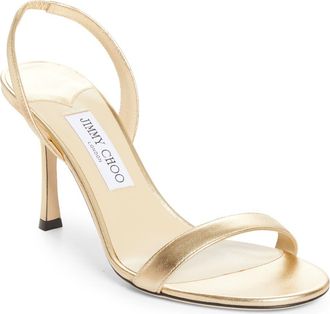 Jimmy Choo London Jenn Metallic Slingback Sandal in Gold at Nordstrom, Size 38.5