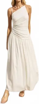 Dress Forum Heaven Sent Drop Waist Ruched Maxi Dress In Ivory