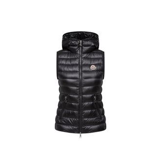 Moncler Moncler Glygosse Hooded Down Vest, Women, Black, Size: 00