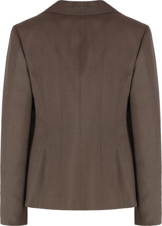 Fendi Womens Blazer Wool-Mohair Brown Blazers Jacket