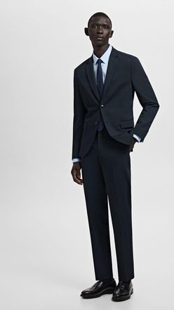 Mango Pantaloni completo Par&iacute;s super slim-fit blu marino scuro - Uomo - 42 - MANGO MAN