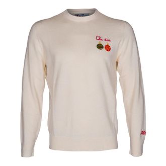 MC2 Saint Barth Round-neck Knitwear, male, Beige, XL, Round-neck Knitwear