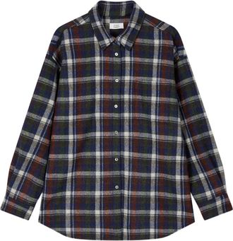 TOMBOY Geruite wollen blouse - Blauw