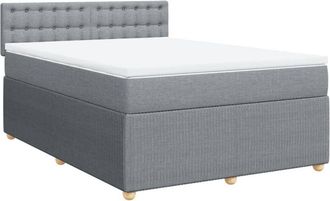 vidaXL Vidaxl - Cama Box Spring Con Colch&oacute;n Tela Gris Claro 140x200 Cm