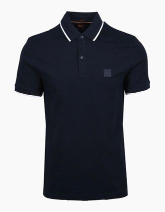 HUGO BOSS Mens Boss Orange PASSERTIP POLO DARK BLUE - Navy - Size: 42
