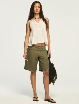 Lucky Brand Womens Cutwork Tassle Swing Tank